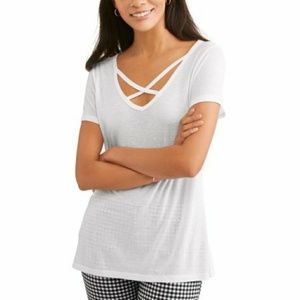 White V-neck 0x plus size Shirt